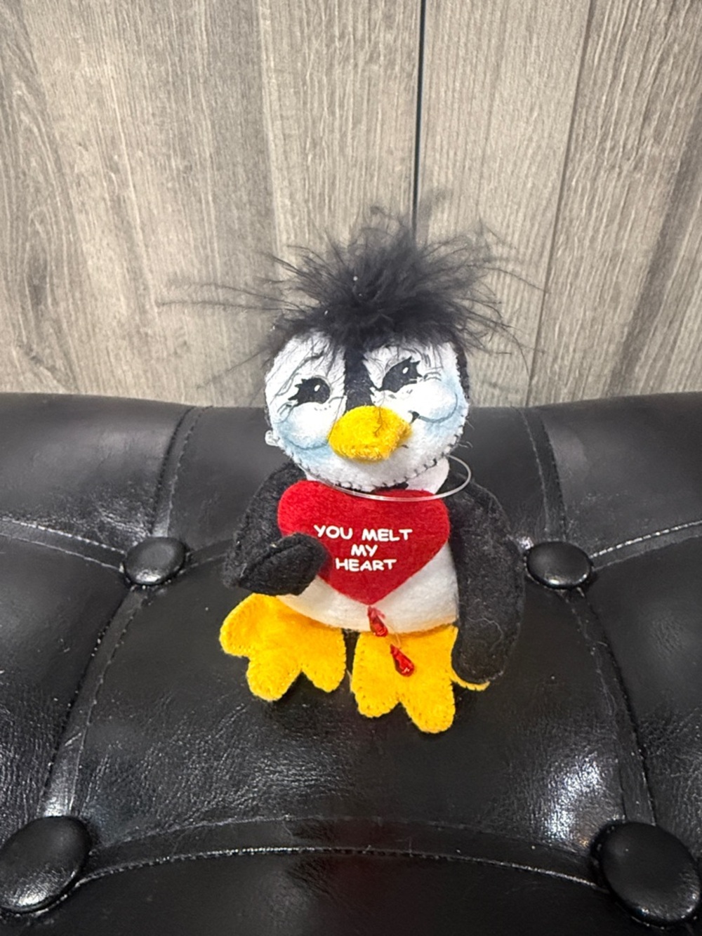 Vintage Annalee You Melt My Heart Tuxedo Penguin 4" Posable Felt Doll